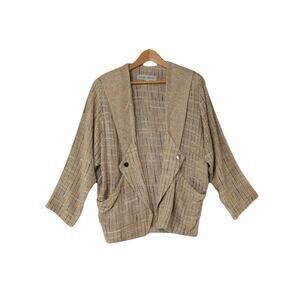 vintage blazer jacket silk cotton 70s 80s Lagenlook